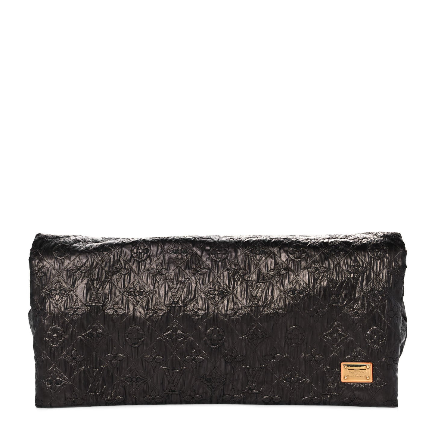 Jacquard Quilted Monogram Limelight Clutch GM Black