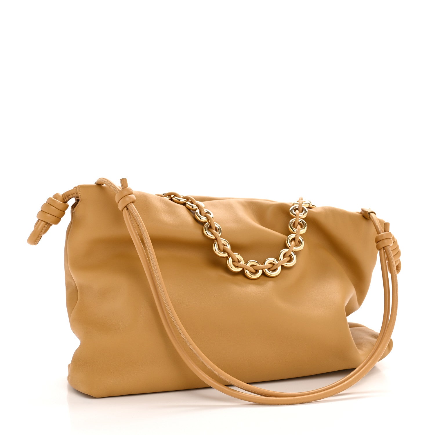 Loewe Mellow Nappa Donut Chain Large Flamenco Knot Clutch  Sahara 3 of 10