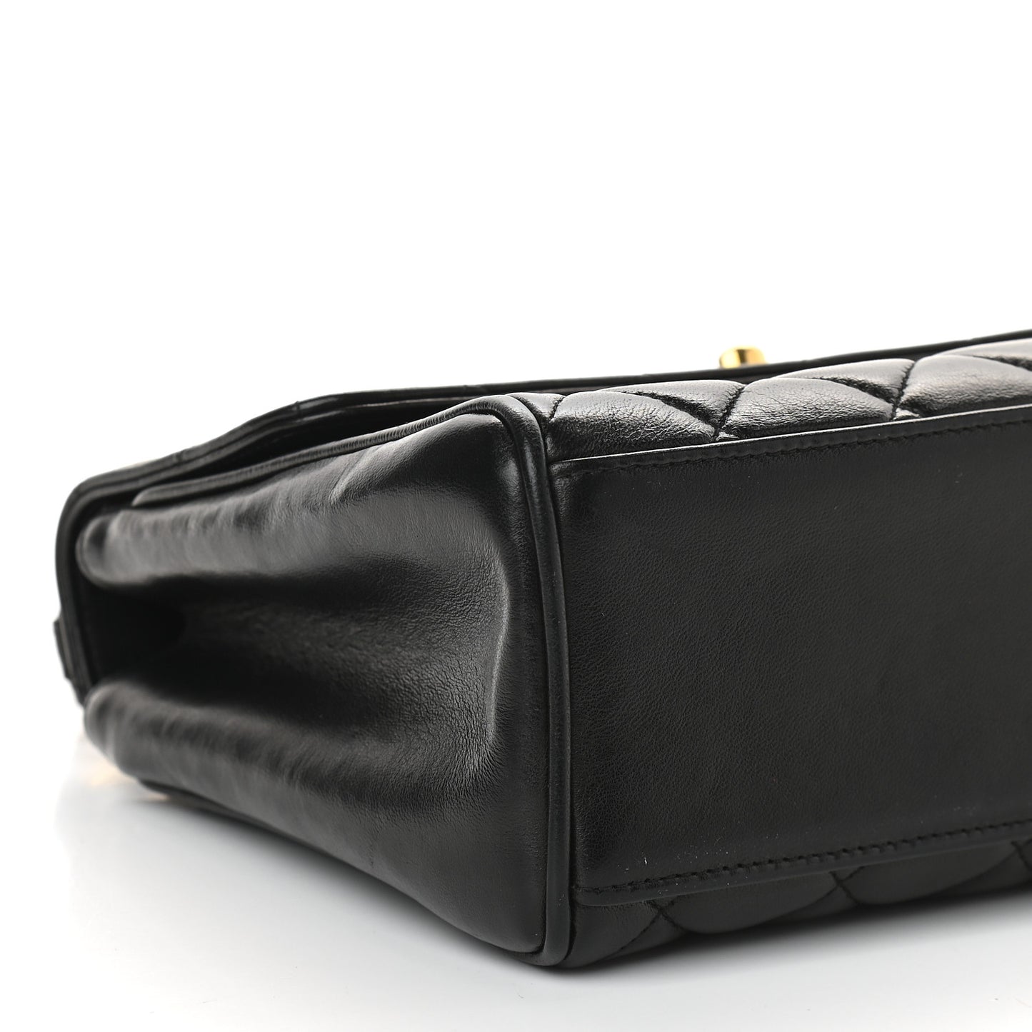 Lambskin Quilted Medium Kelly Flap Bag Black