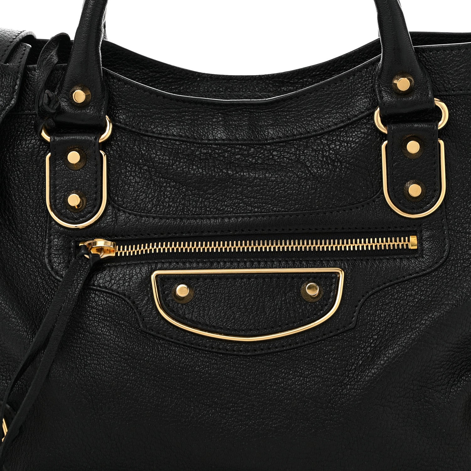 Balenciaga Chevre Gold Metallic Edge Hardware City Black 9 of 12