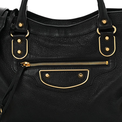 Balenciaga Chevre Gold Metallic Edge Hardware City Black 9 of 12
