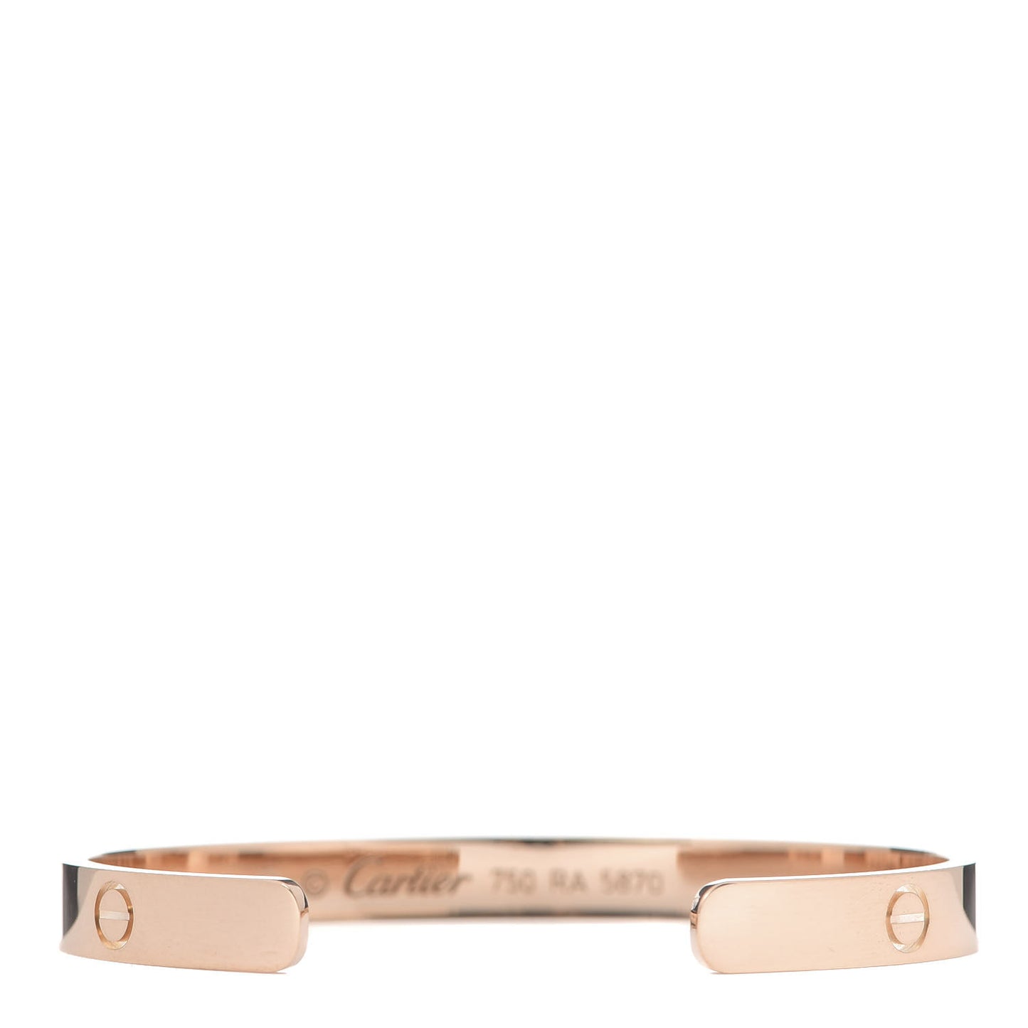 18K Pink Gold LOVE Cuff Bracelet 17