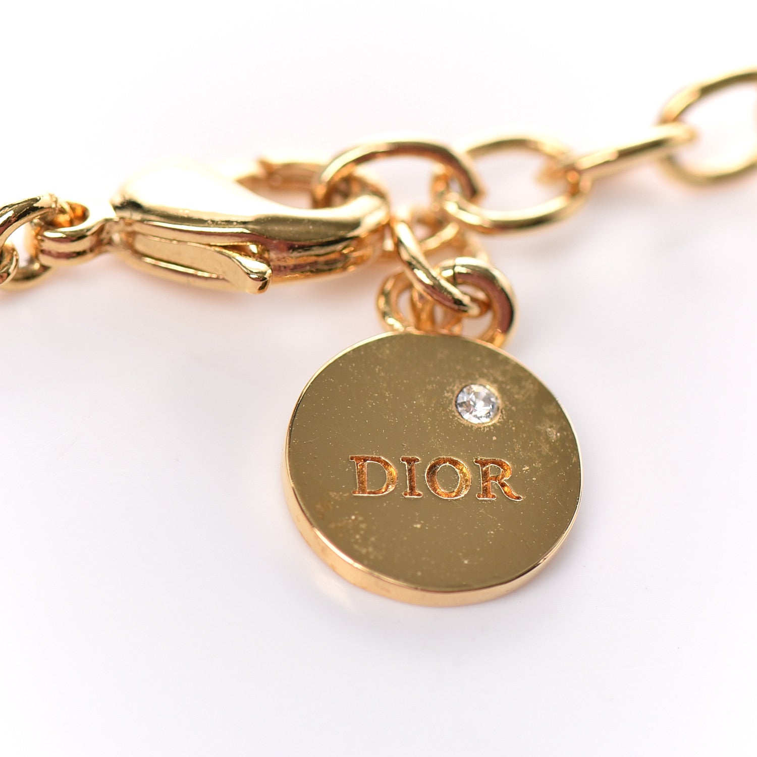 極美品 Dior trotter plate gold necklace 極美品 Dior trotter plate gold necklace Dior Trotter Logo Plate