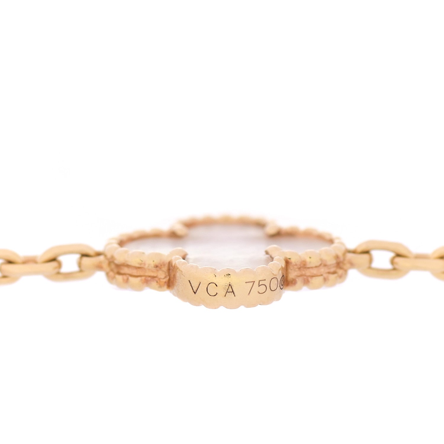 Van Cleef & Arpels 18K Yellow Gold Mother of Pearl 10 Motifs Vintage Alhambra Necklace 5 of 6