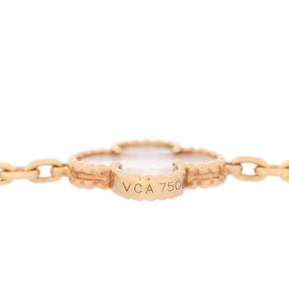 Van Cleef & Arpels 18K Yellow Gold Mother of Pearl 10 Motifs Vintage Alhambra Necklace 5 of 6