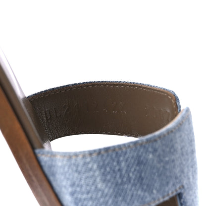 Hermes Denim Canvas Oran Sandals 36.5 Bleu Clair 8 of 8