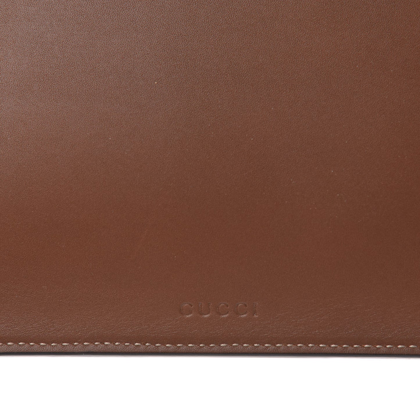 GG Supreme Monogram Web Kingsnake Embroidered Large Zip Pouch Brown