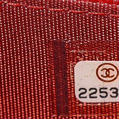 Chanel Caviar Quilted Boy Wallet On Chain WOC Red 8 of 12