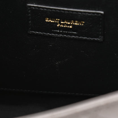 Saint Laurent Grain De Poudre Textured Mixed Matelasse Medium Triquilt Monogram Satchel Fog 11 of 11