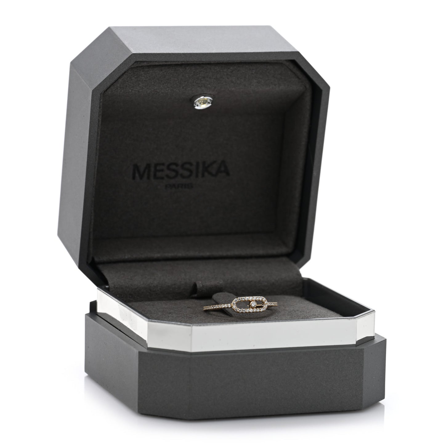 18K Yellow Gold Diamond Move Uno Pave Ring 54 7