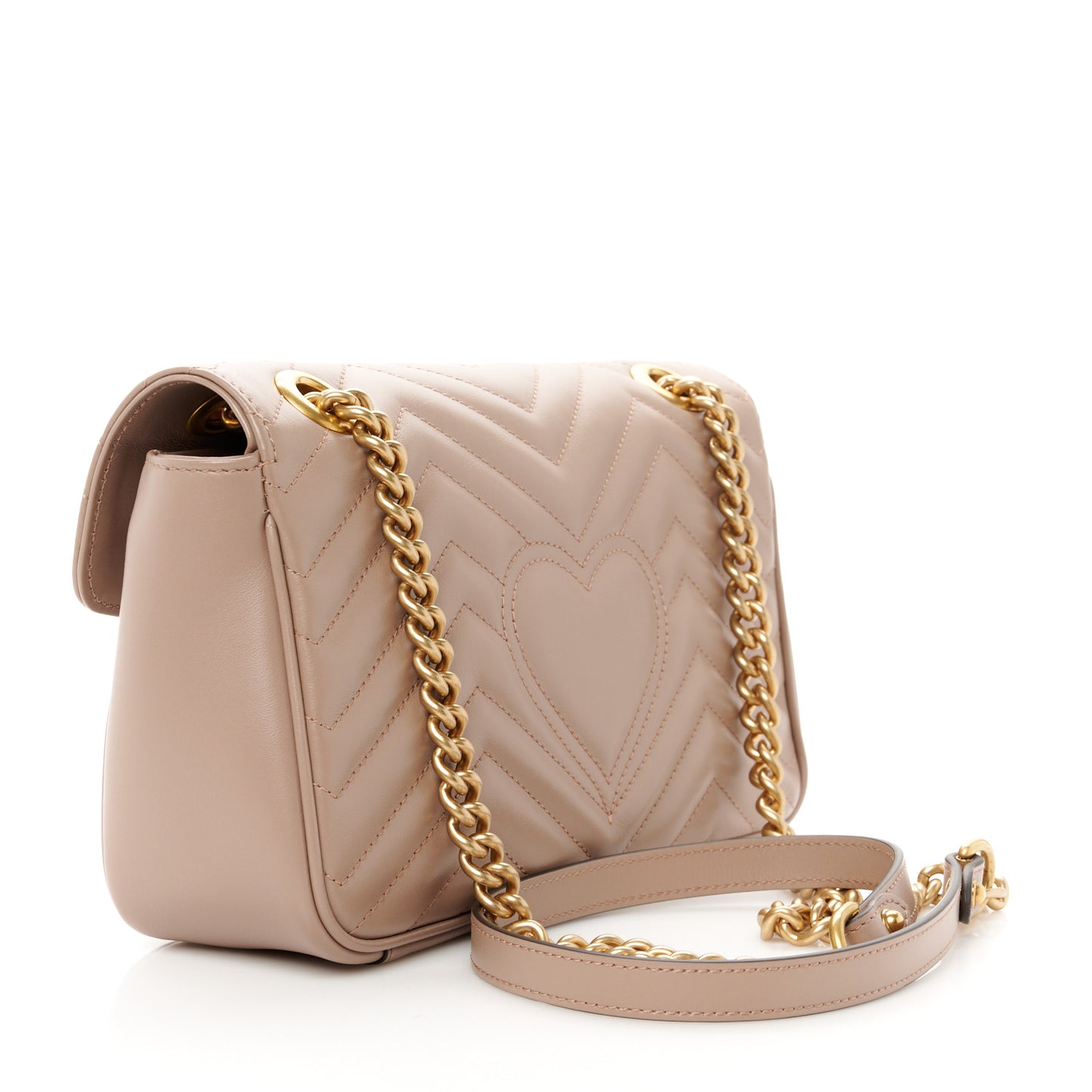 Calfskin Matelasse Small GG Marmont Shoulder Bag Porcelain Rose