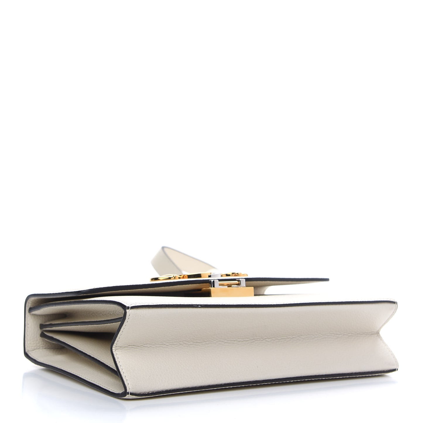 Grained Calfskin Small Zumi Shoulder Bag Mystic White