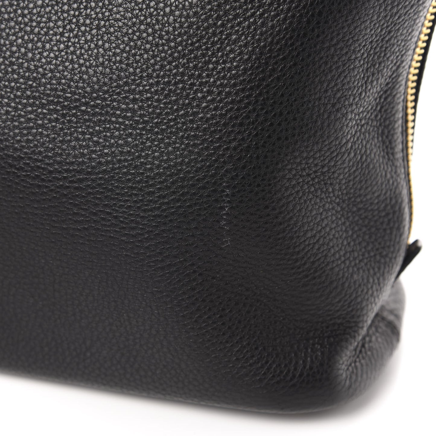 Vitello Daino Side Zip Tote Black