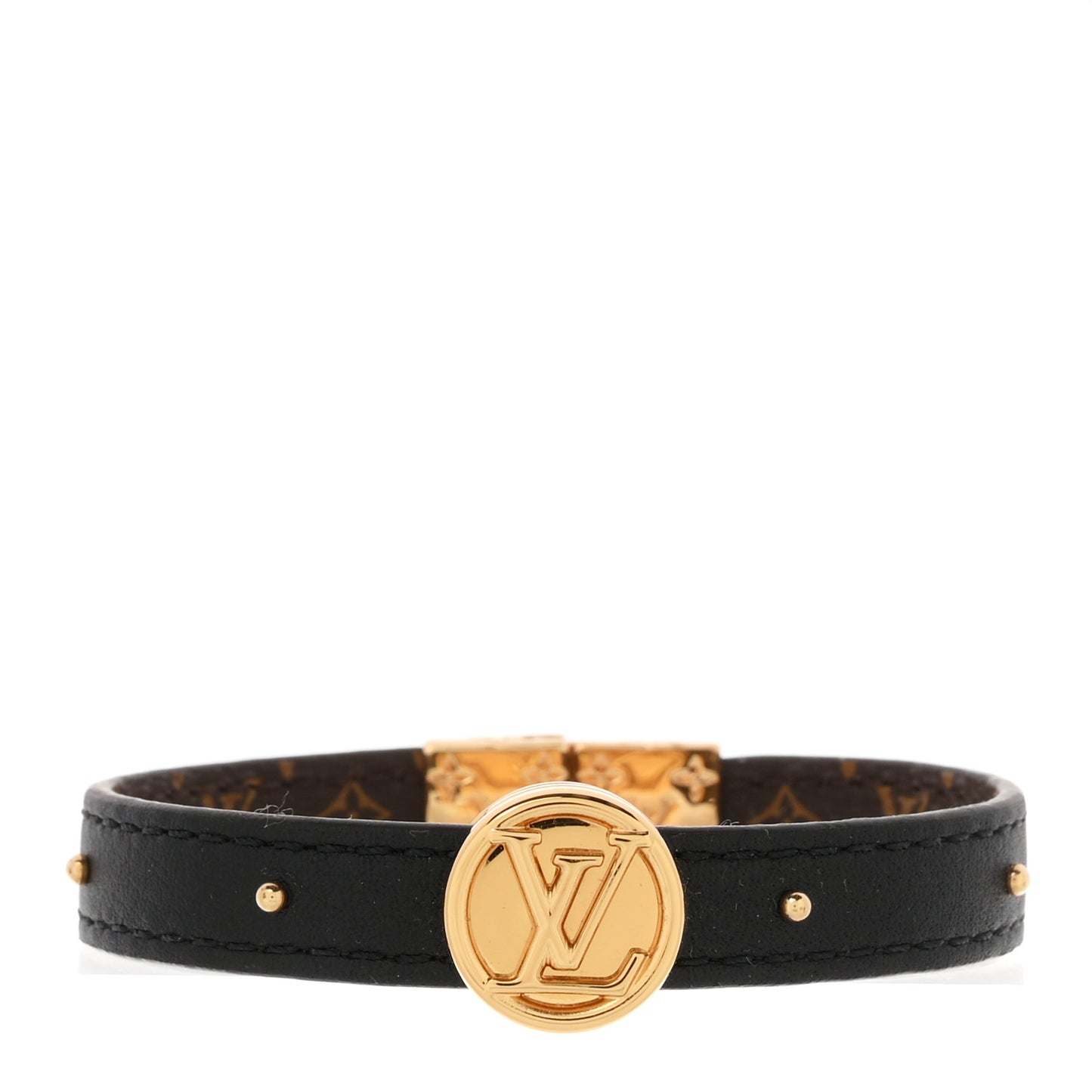 Monogram LV Circle Reversible Bracelet  Black