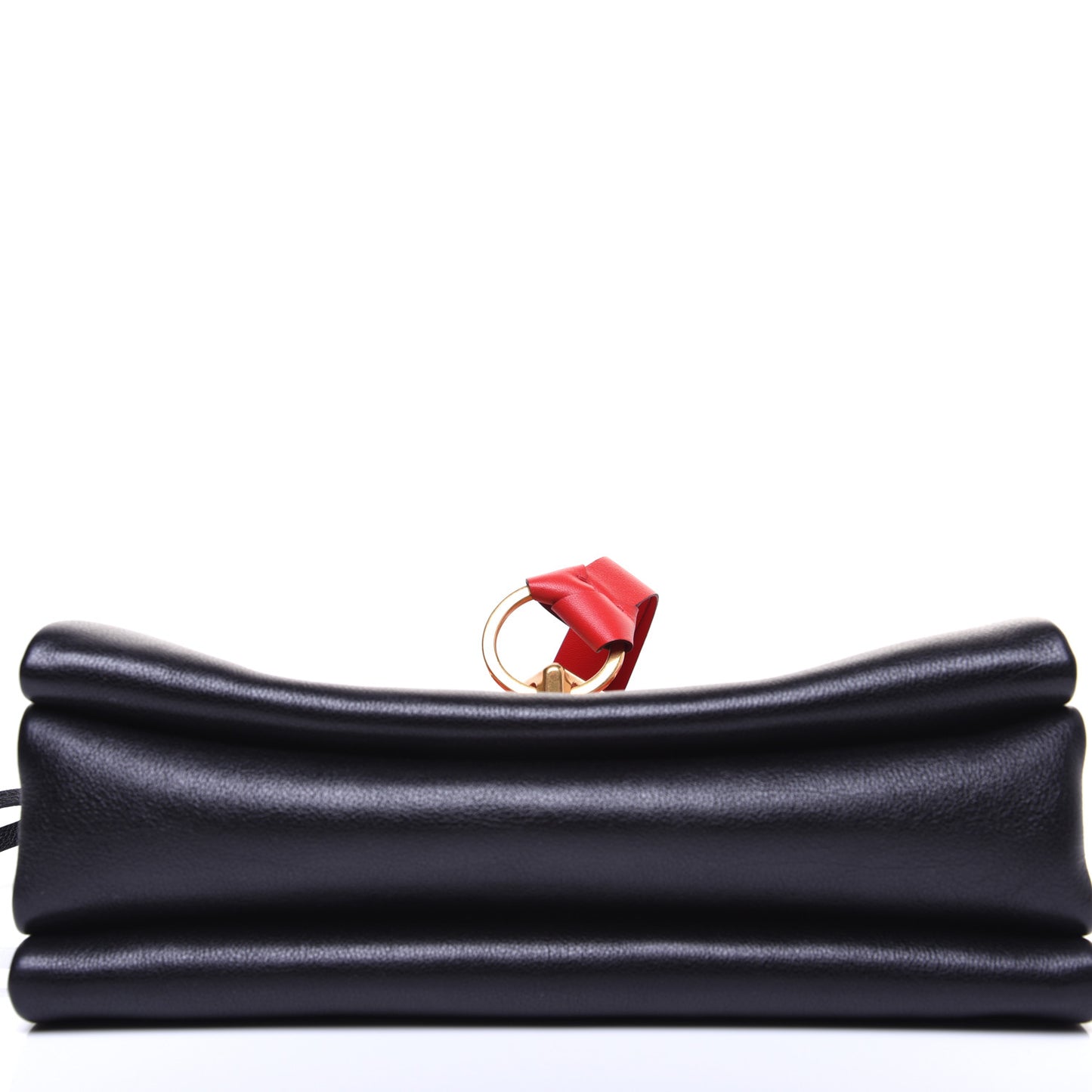 Smooth Calfskin Medium Vring Shoulder Bag Rouge Pur Cerise Black