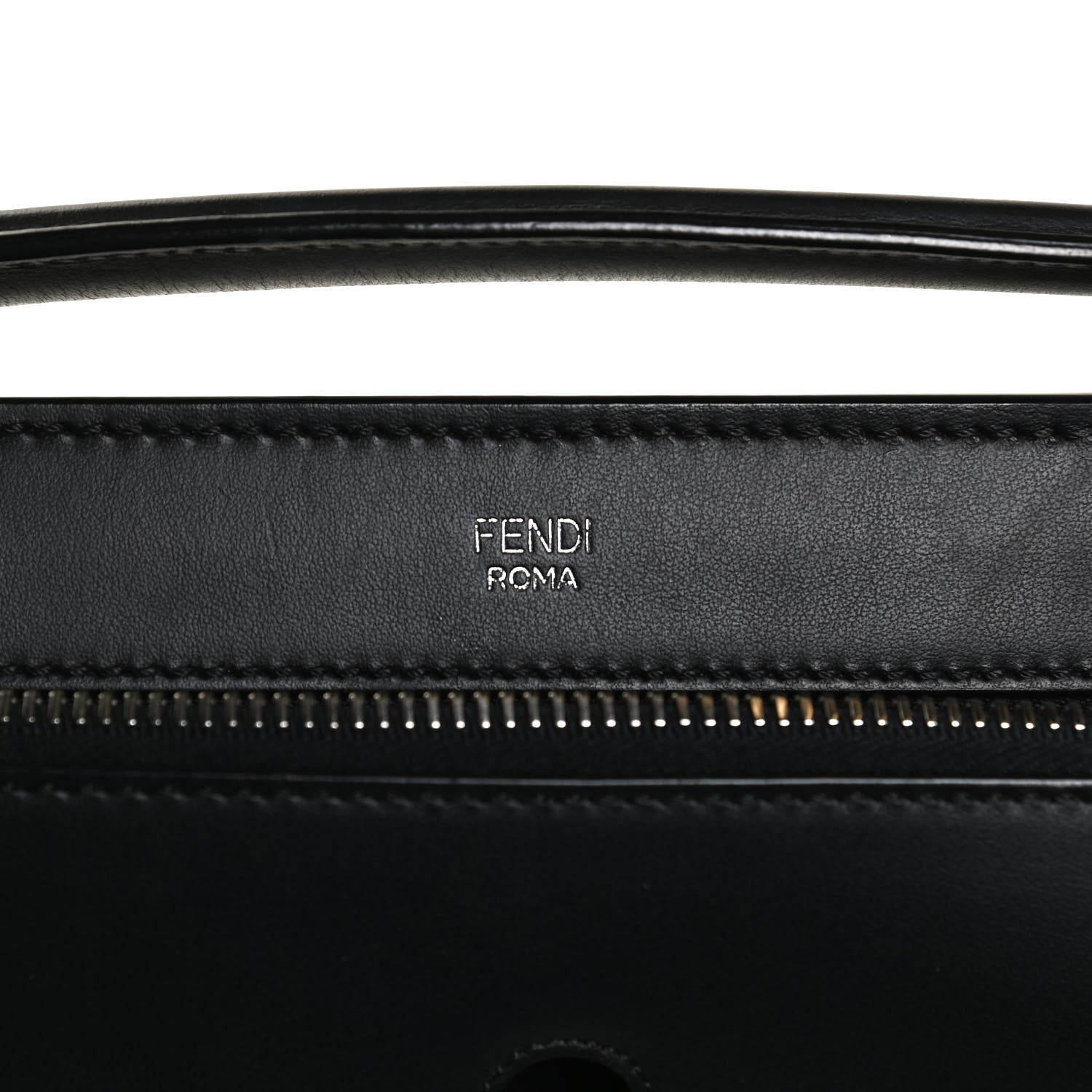 Fendi Vitello Baltico Dolce DotCom Satchel Black Blue Royal 8 of 9