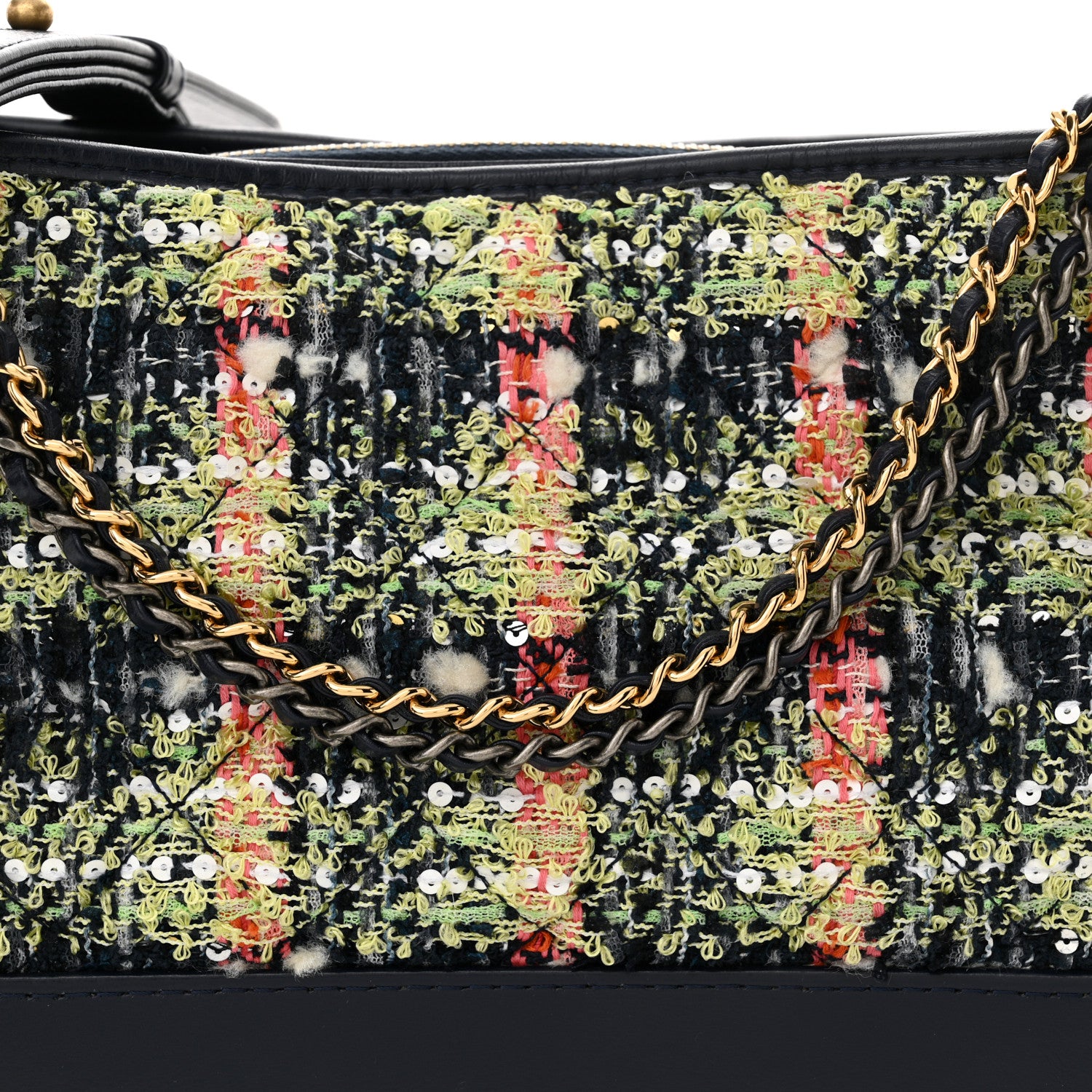 Chanel Tweed Calfskin Medium Gabrielle Hobo Blue 8 of 10