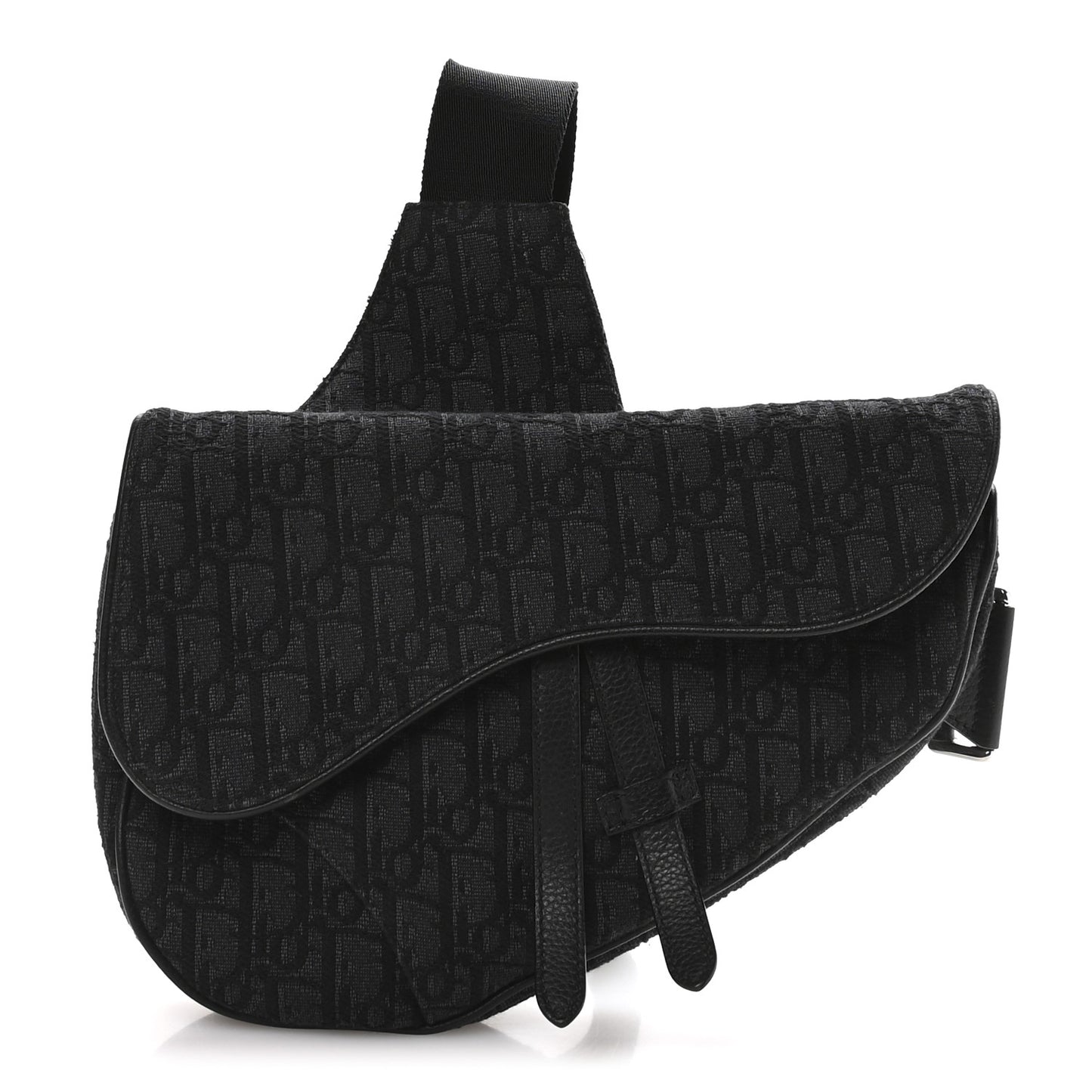 Oblique Mens Saddle Bag Black Blue