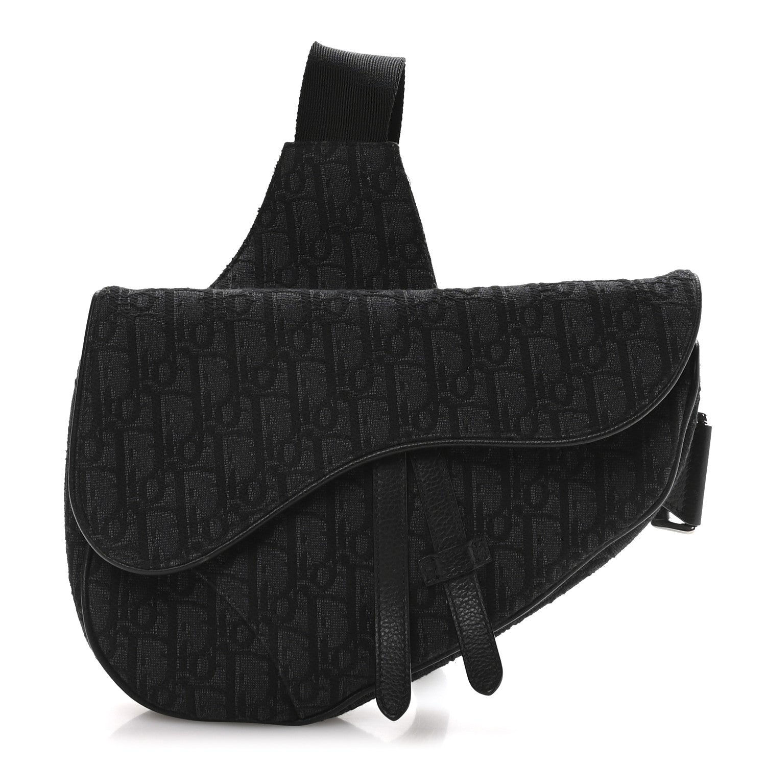 Christian Dior Oblique Mens Saddle Bag Black Blue 1 of 11