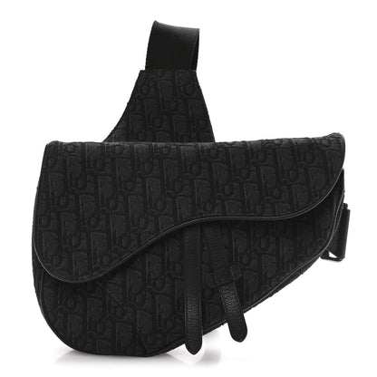 Christian Dior Oblique Mens Saddle Bag Black Blue 1 of 11
