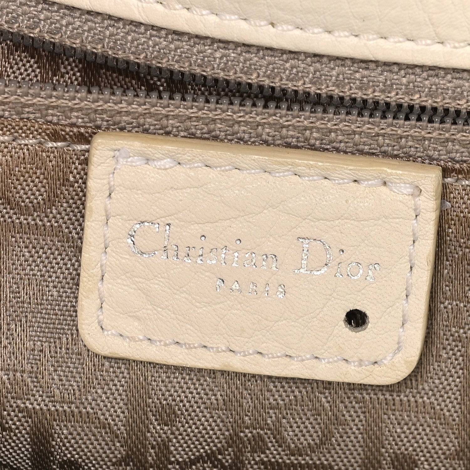 Christian Dior Calfskin Cannage D Buckle East West Tote White 5 of 10
