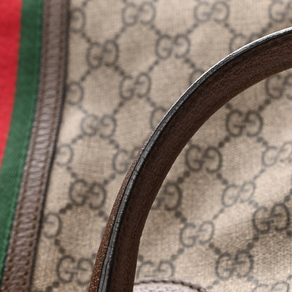 Gucci Soft GG Supreme Monogram Web Large Duffle Bag Beige New Acero Crop 9 of 11