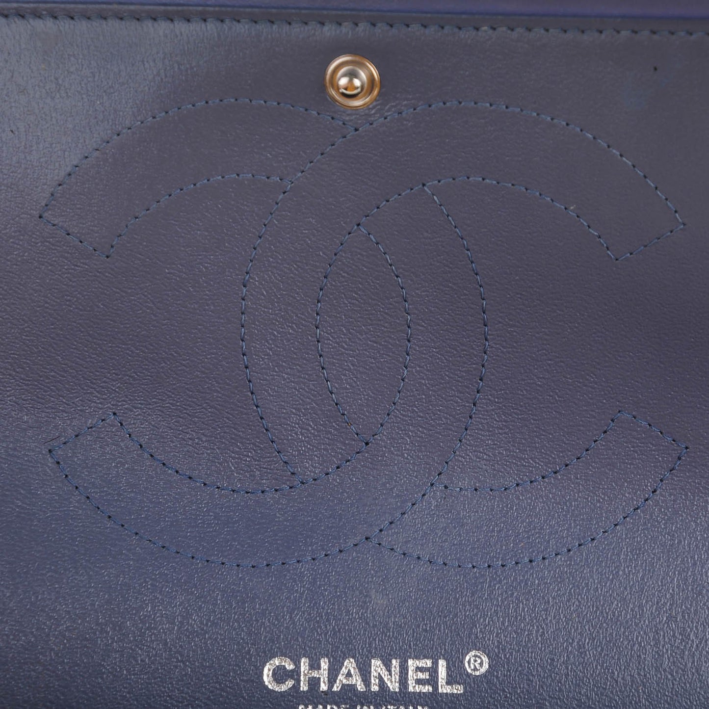 Lambskin Quilted Jumbo Double Flap Blue
