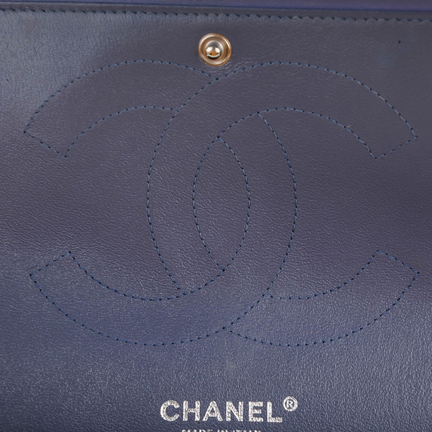 Chanel Lambskin Quilted Jumbo Double Flap Blue 13 of 15