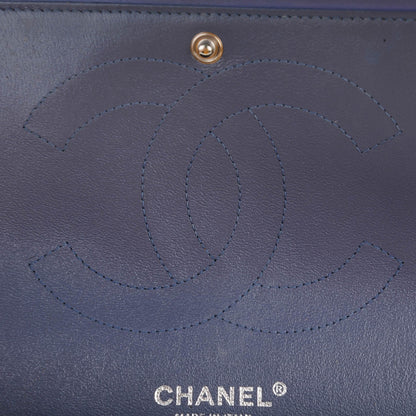 Chanel Lambskin Quilted Jumbo Double Flap Blue 13 of 15