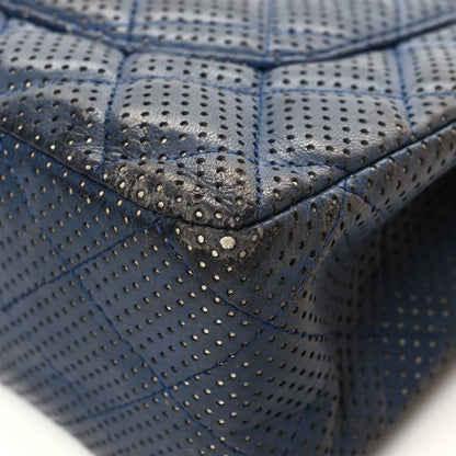 Chanel Lambskin Perforated Jumbo Single Flap Blue 12 of 19