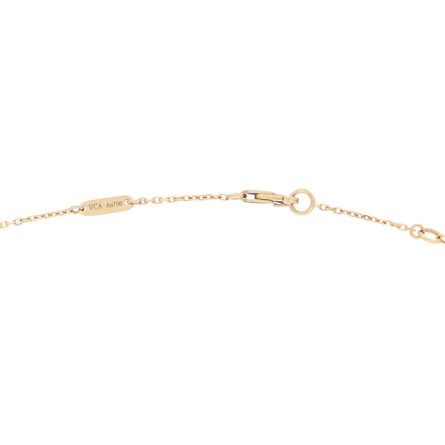 Van Cleef & Arpels 18K Yellow Gold Mother of Pearl Sweet Alhambra Pendant Necklace 4 of 5