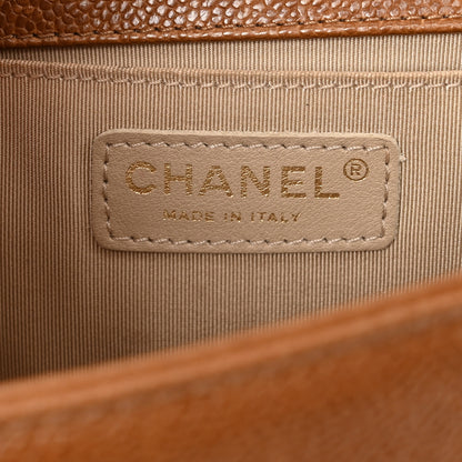 Chanel Caviar Quilted Medium Boy Flap Light Brown 6 of 10