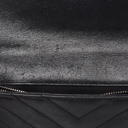 Saint Laurent Sheepskin Matelasse Chevron Monogram College Chain Wallet Black 11 of 18