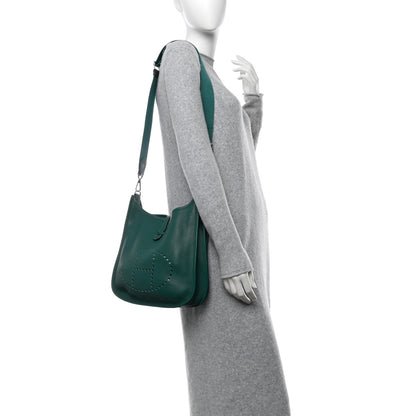 Hermes Taurillon Clemence EVELYNE III PM Malachite 2 of 13