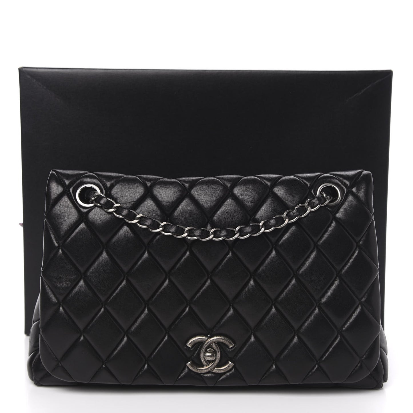 Lambskin Large New Bubble Flap Black