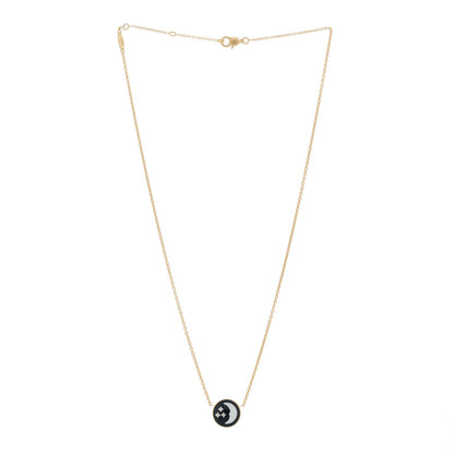 Christian Dior 18K Yellow Gold Diamond Black Onyx Mother of Pearl Rose Celeste Pendant Necklace 4 of 7