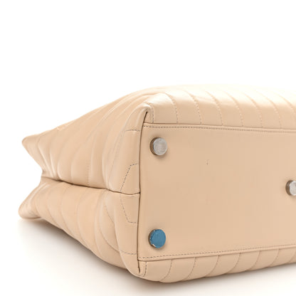 Saint Laurent Calfskin Y Quilted Monogram Large Loulou Shopper Nude Powder 10 of 14