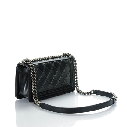 Chanel Calfskin Embossed Medium Paris Salzburg Boy Flap Black 3 of 8