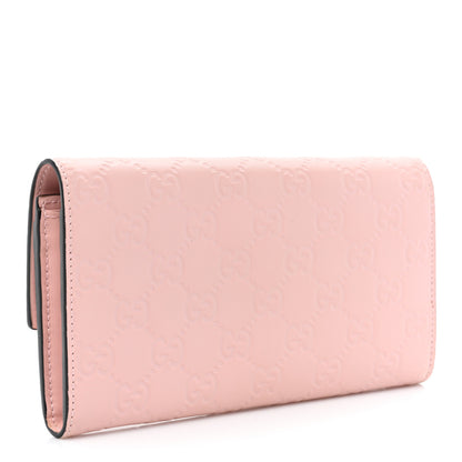 Gucci Guccissima Signature Crystal Cat Continental Flap Wallet Light Candy Pink 3 of 16