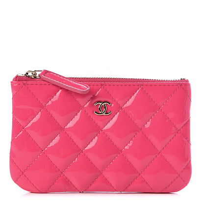 Chanel Patent Quilted Small Cosmetic Case Pink 1 of 8