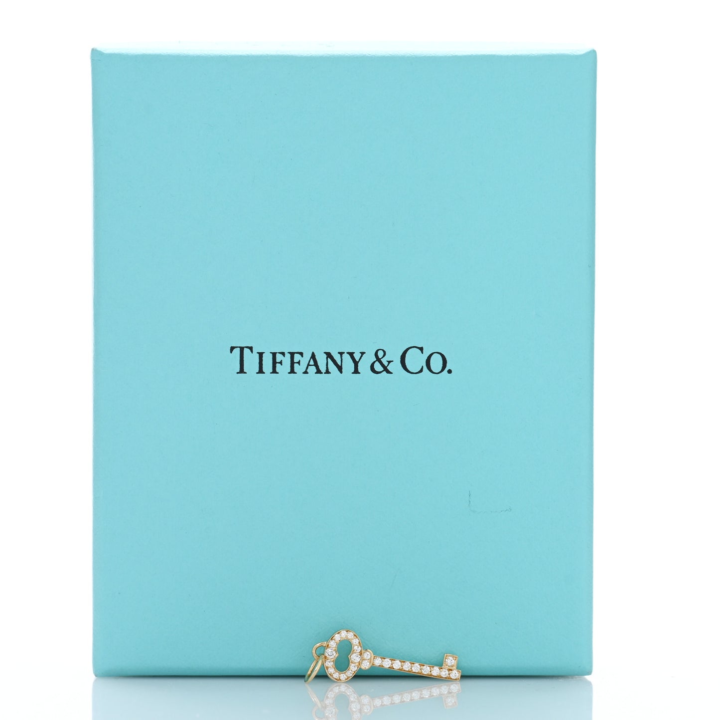 18K Yellow Gold Diamond Mini Vintage Oval Key Pendant