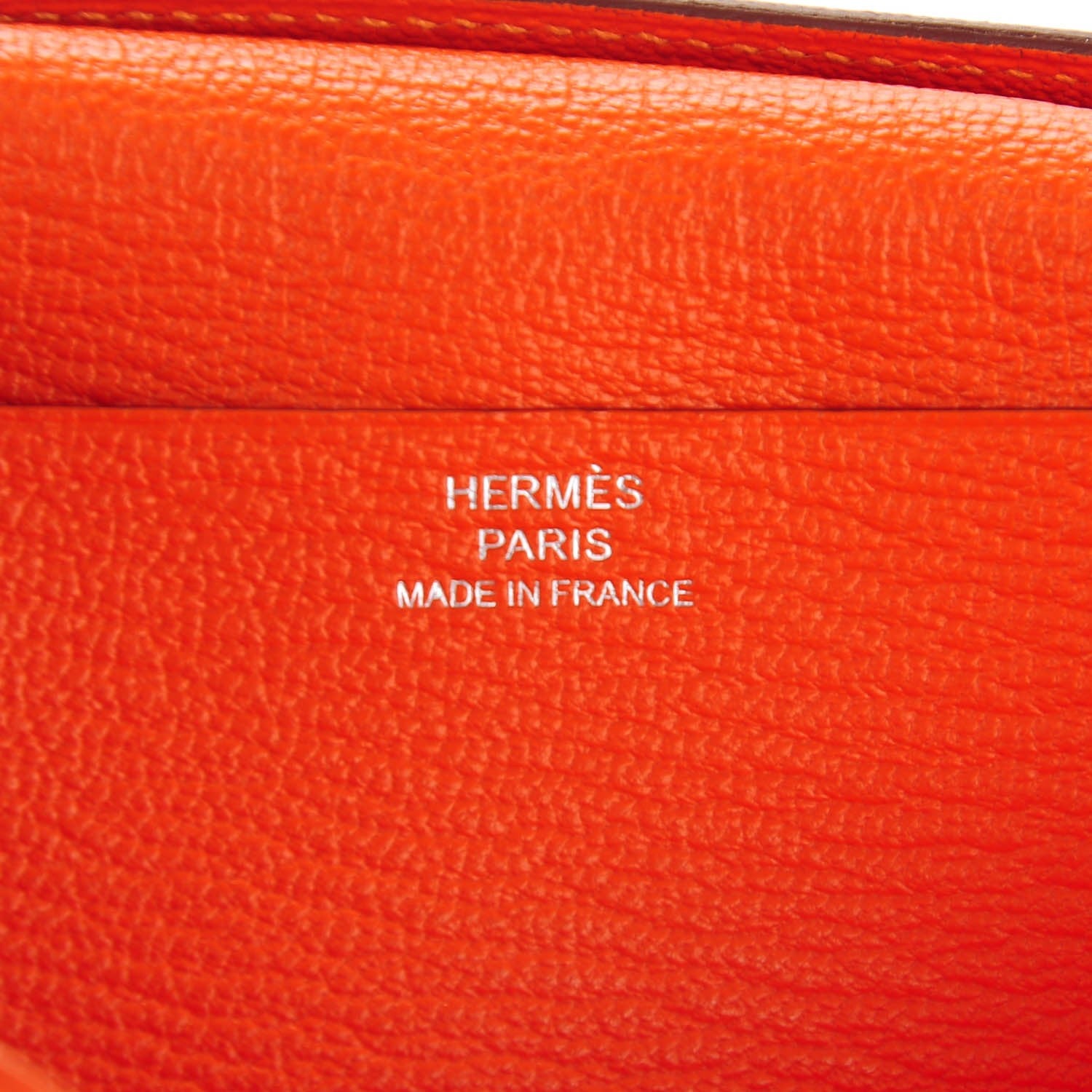 Hermes Chevre Mysore Bearn Gusset Wallet Orange 6 of 7