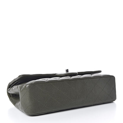 Chanel Caviar Quilted Medium Double Flap Dark Green 4 of 12