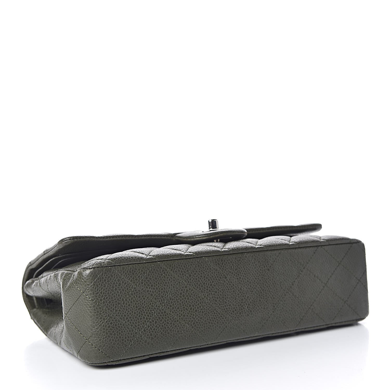 Chanel Caviar Quilted Medium Double Flap Dark Green 4 of 12