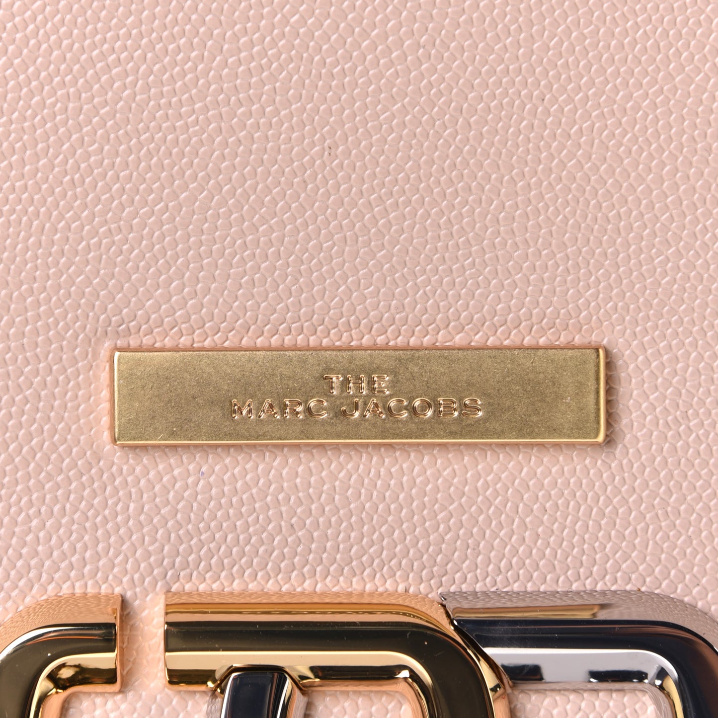 Textured Calfskin The J Link Shoulder Bag Apricot Beige