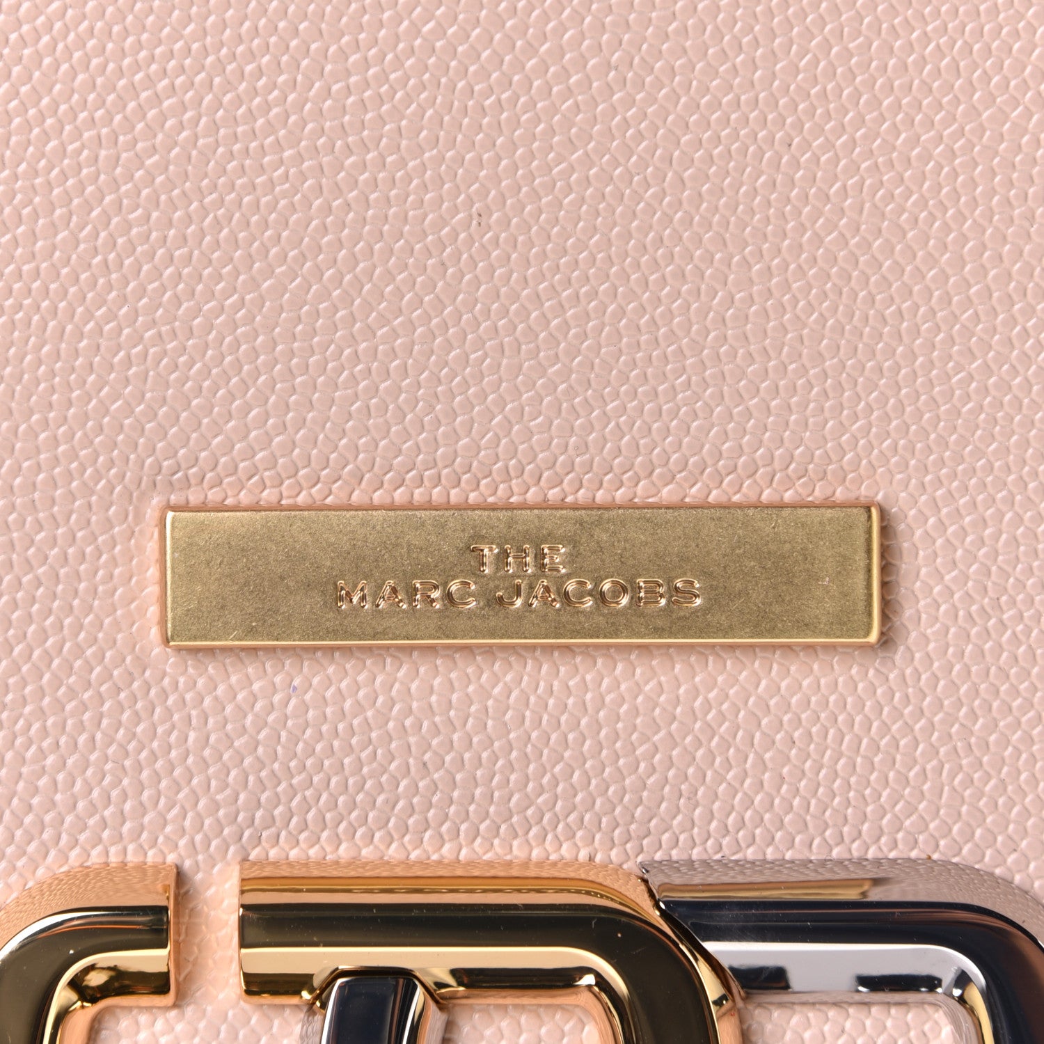 Marc Jacobs Textured Calfskin The J Link Shoulder Bag Apricot Beige 7 of 7
