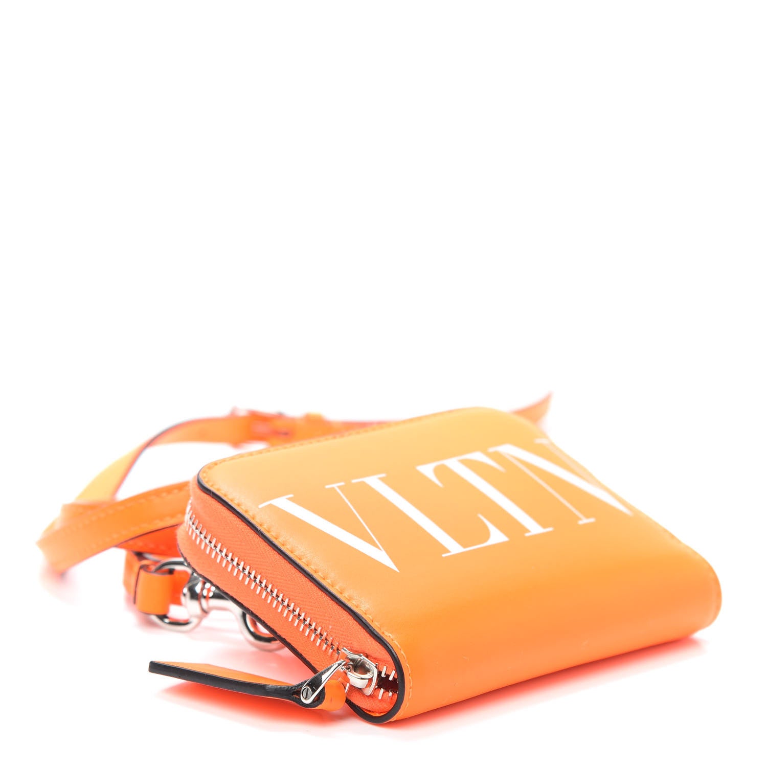 Valentino Garavani Vitello VLTN Neck Strap Wallet Arancio 4 of 8