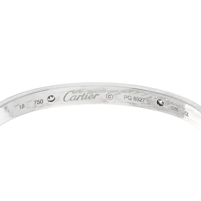 Cartier 18K White Gold 4 Diamond Love Bracelet 18 6 of 8