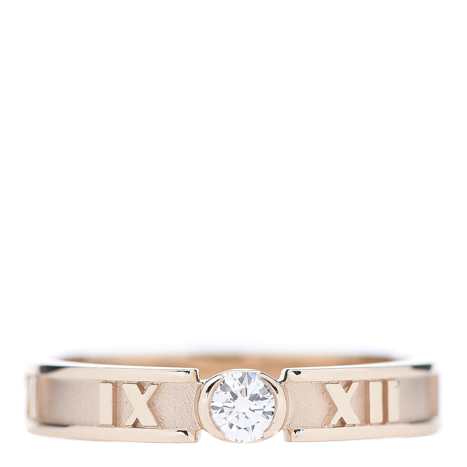 Tiffany 18K Rose Gold Diamond Atlas Closed Narrow Ring 52 6 1 of 5