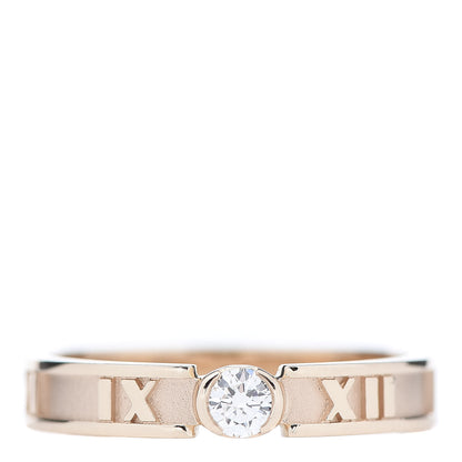 Tiffany 18K Rose Gold Diamond Atlas Closed Narrow Ring 52 6 1 of 5